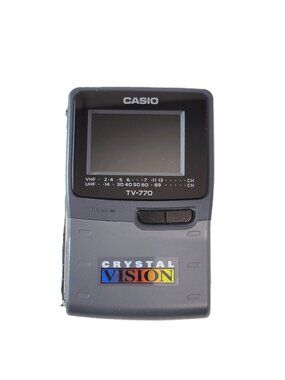 Vintage Casio TV-770B Battery Operated Handheld Mini TV Crystal Vision READ